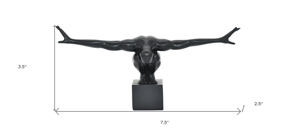 4" Black Resin Man Tabletop Sculpture HomeRoots