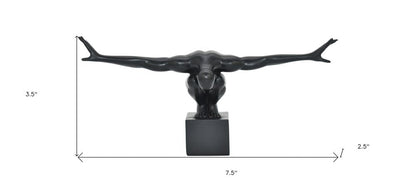 4" Black Resin Man Tabletop Sculpture HomeRoots