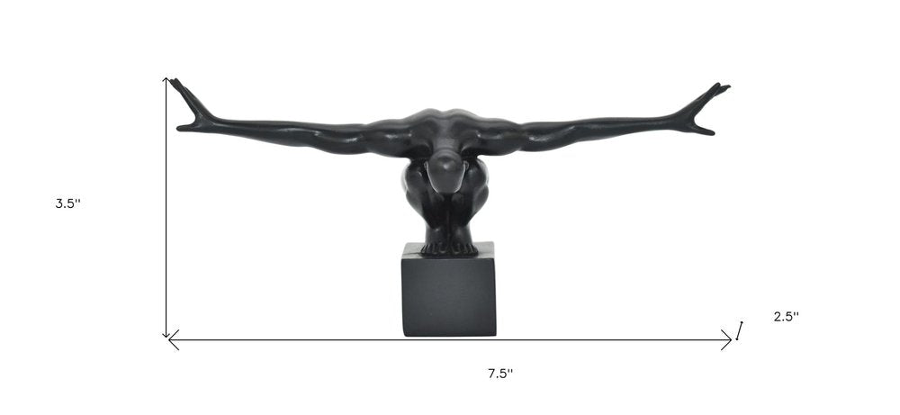 4" Black Resin Man Tabletop Sculpture HomeRoots