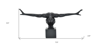 4" Black Resin Man Tabletop Sculpture HomeRoots