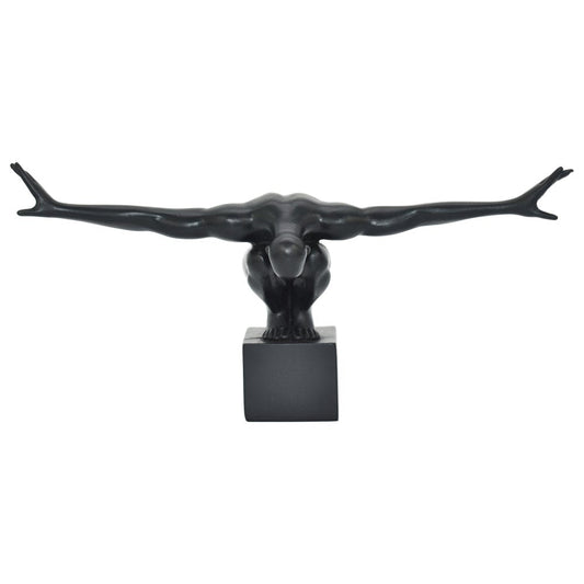 4" Black Resin Man Tabletop Sculpture HomeRoots