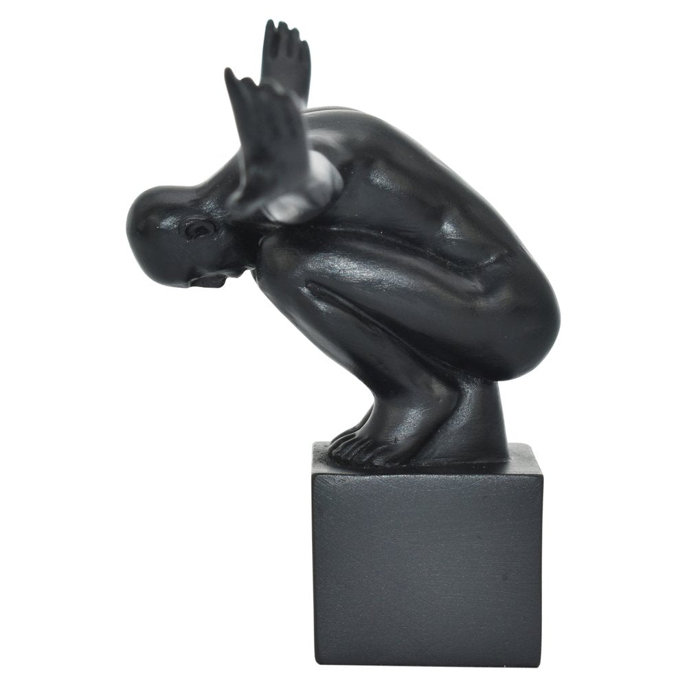 4" Black Resin Man Tabletop Sculpture HomeRoots