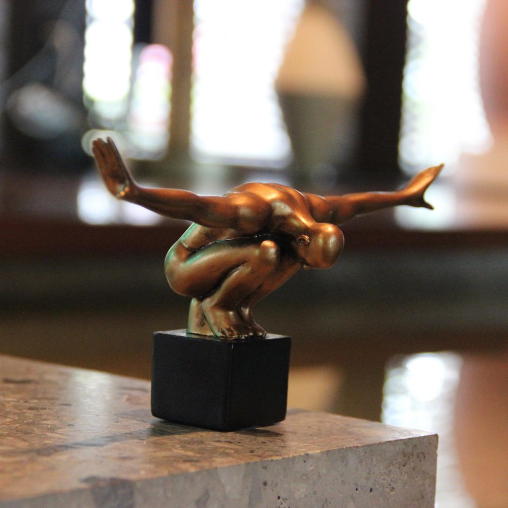 4" Bronze Resin Man Tabletop Sculpture HomeRoots