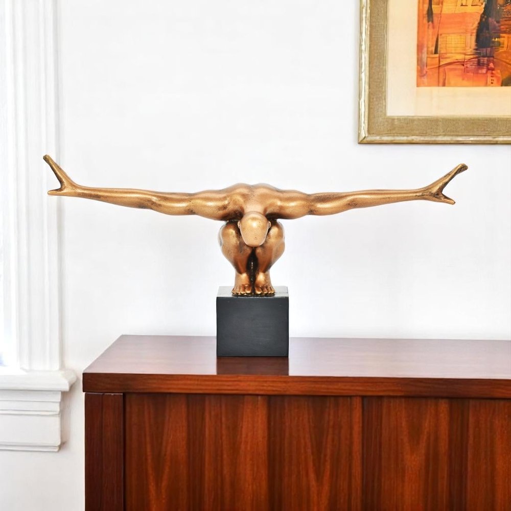 4" Bronze Resin Man Tabletop Sculpture HomeRoots