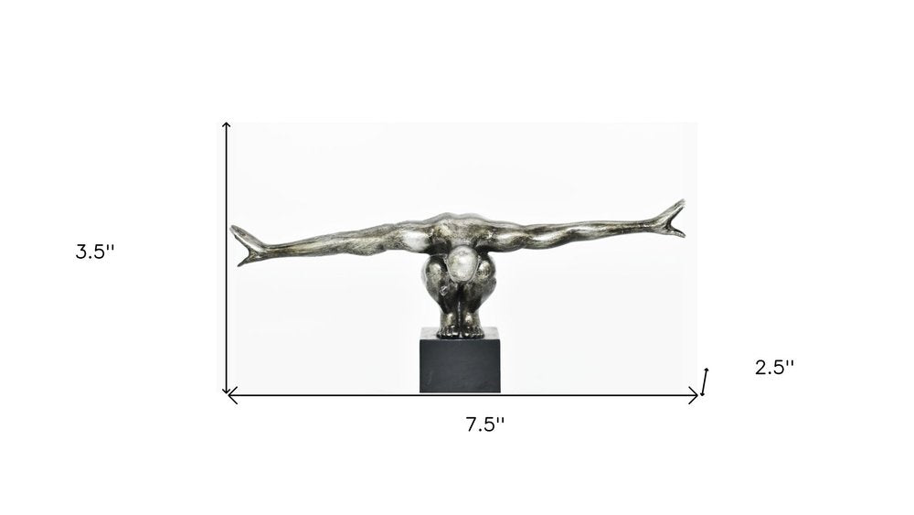 4" Pewter Resin Man Tabletop Sculpture HomeRoots