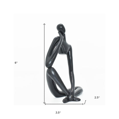 6" Black Resin Man Tabletop Sculpture HomeRoots