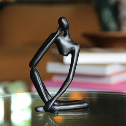 6" Black Resin Man Tabletop Sculpture HomeRoots