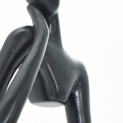 6" Black Resin Man Tabletop Sculpture HomeRoots