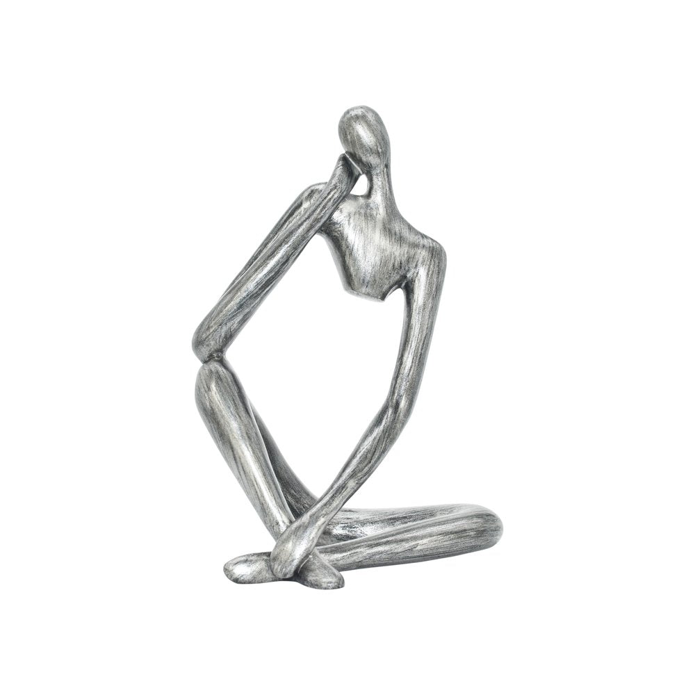 6" Pewter Resin Man Tabletop Sculpture HomeRoots