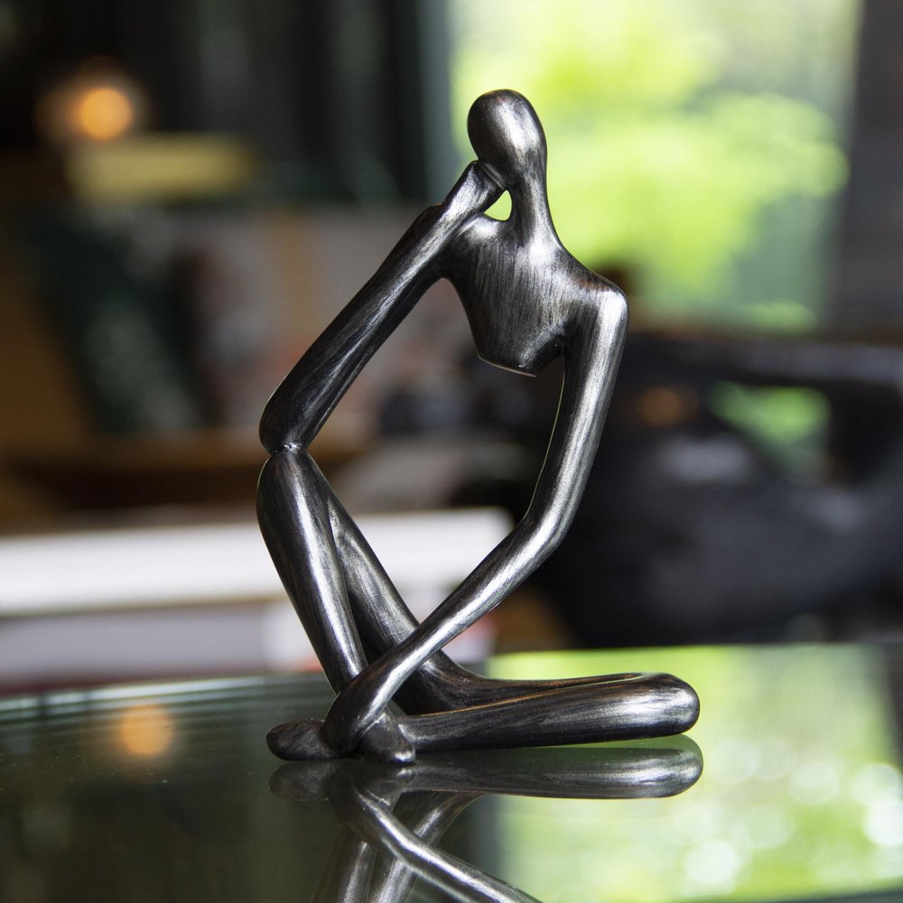 6" Pewter Resin Man Tabletop Sculpture HomeRoots