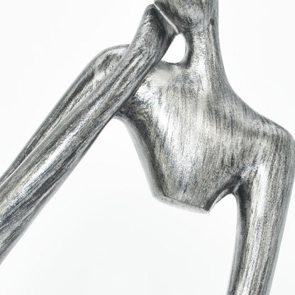 6" Pewter Resin Man Tabletop Sculpture HomeRoots