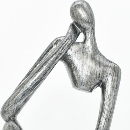 6" Pewter Resin Man Tabletop Sculpture HomeRoots