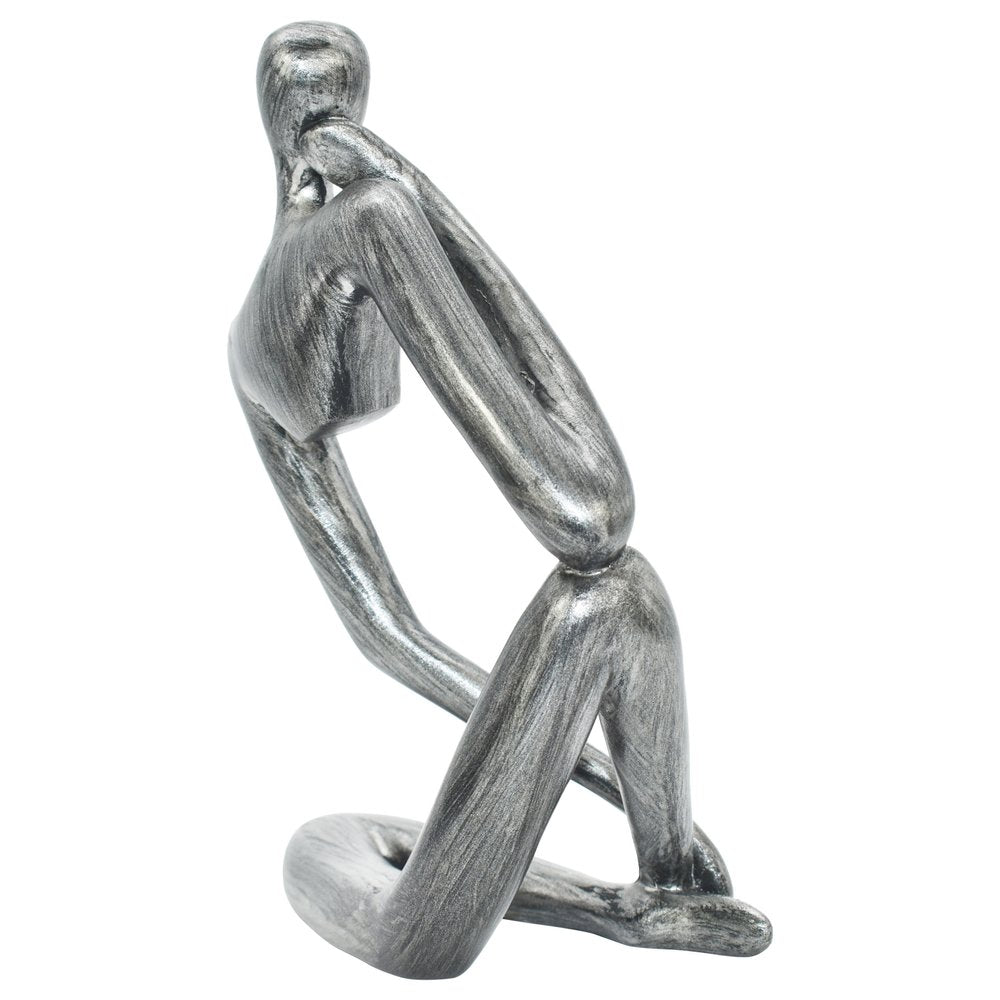 6" Pewter Resin Man Tabletop Sculpture HomeRoots
