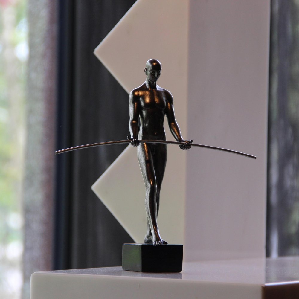 8" Black Resin Man Tabletop Sculpture HomeRoots