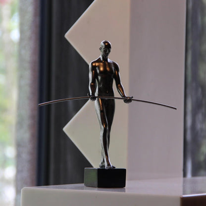 8" Black Resin Man Tabletop Sculpture HomeRoots