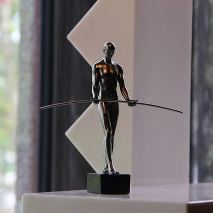 8" Black Resin Man Tabletop Sculpture HomeRoots