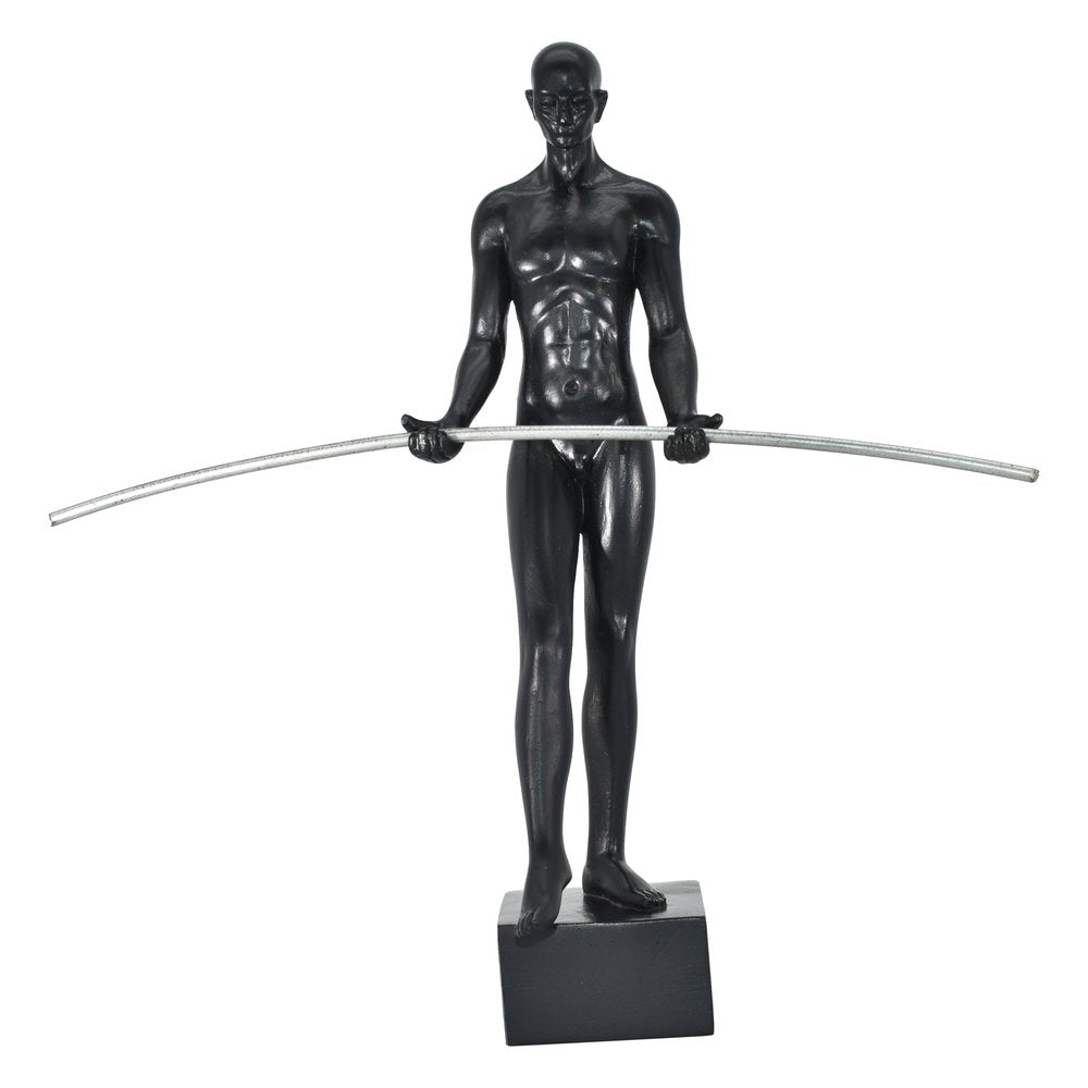8" Black Resin Man Tabletop Sculpture HomeRoots