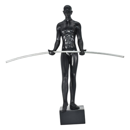 8" Black Resin Man Tabletop Sculpture HomeRoots