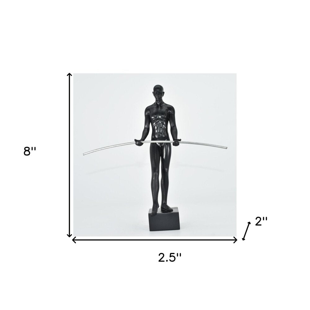 8" Black Resin Man Tabletop Sculpture HomeRoots