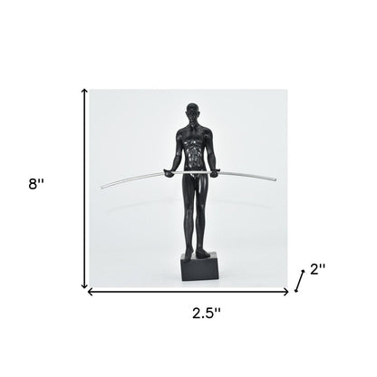 8" Black Resin Man Tabletop Sculpture HomeRoots
