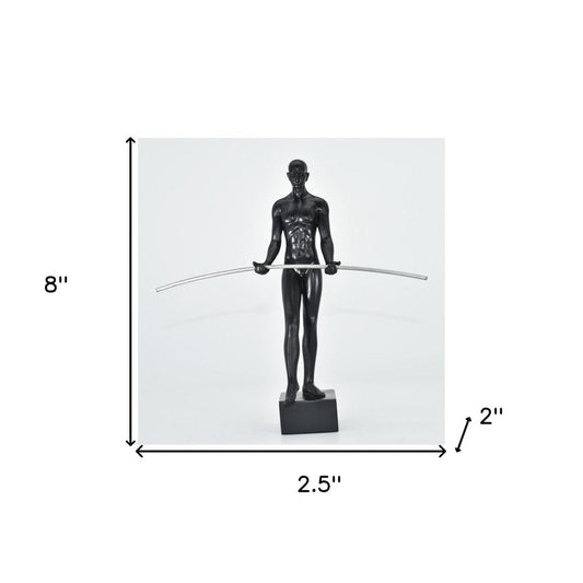 8" Black Resin Man Tabletop Sculpture HomeRoots
