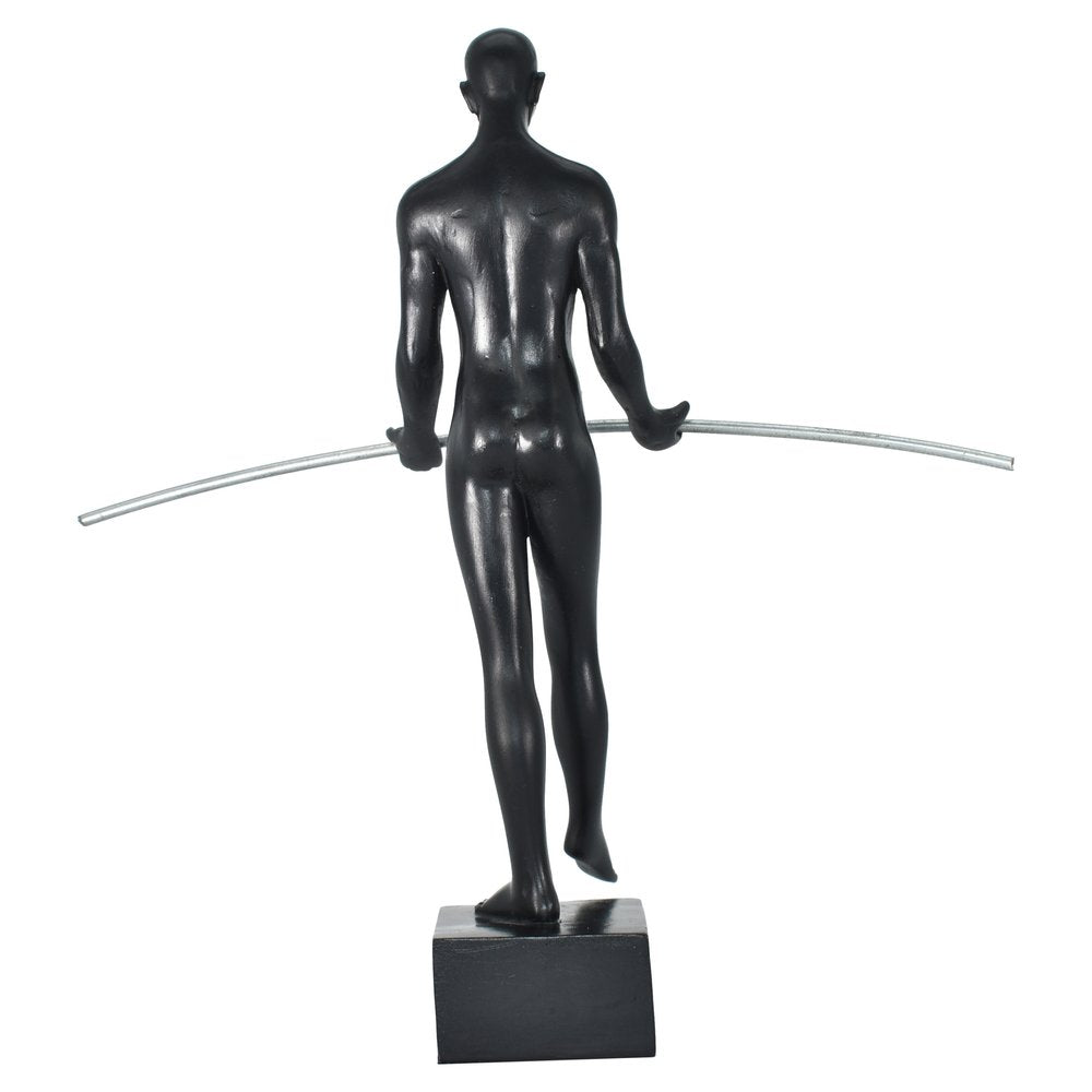 8" Black Resin Man Tabletop Sculpture HomeRoots