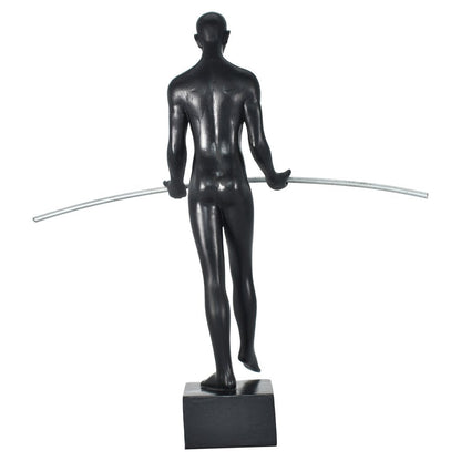 8" Black Resin Man Tabletop Sculpture HomeRoots