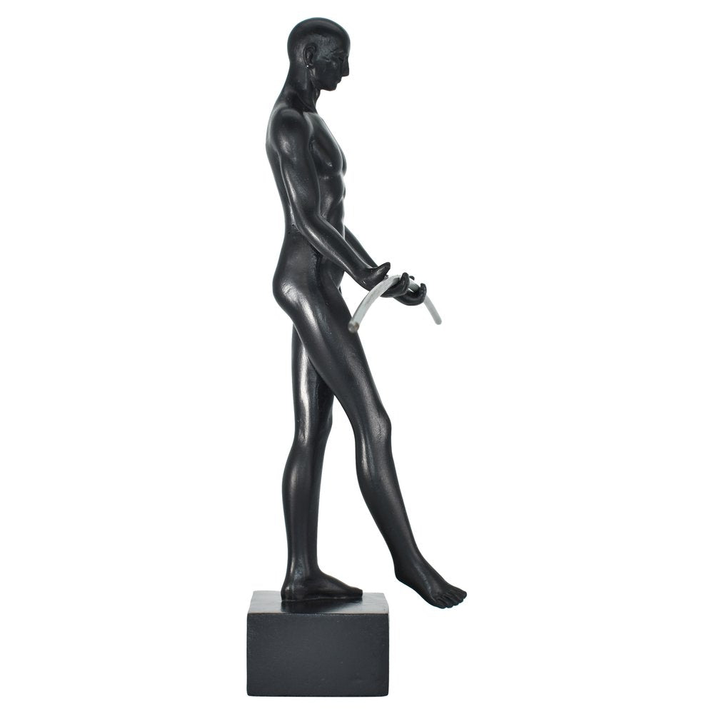 8" Black Resin Man Tabletop Sculpture HomeRoots
