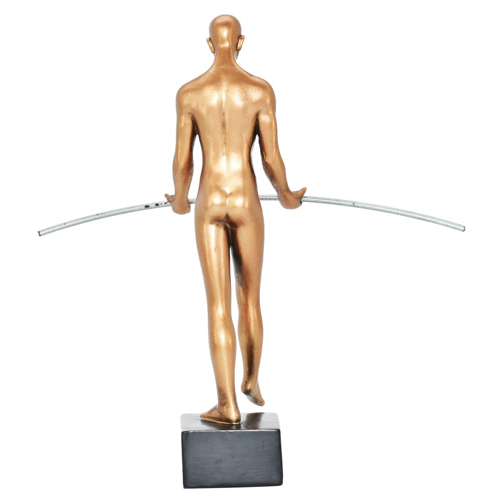 8" Bronze Resin Man Tabletop Sculpture — view 8