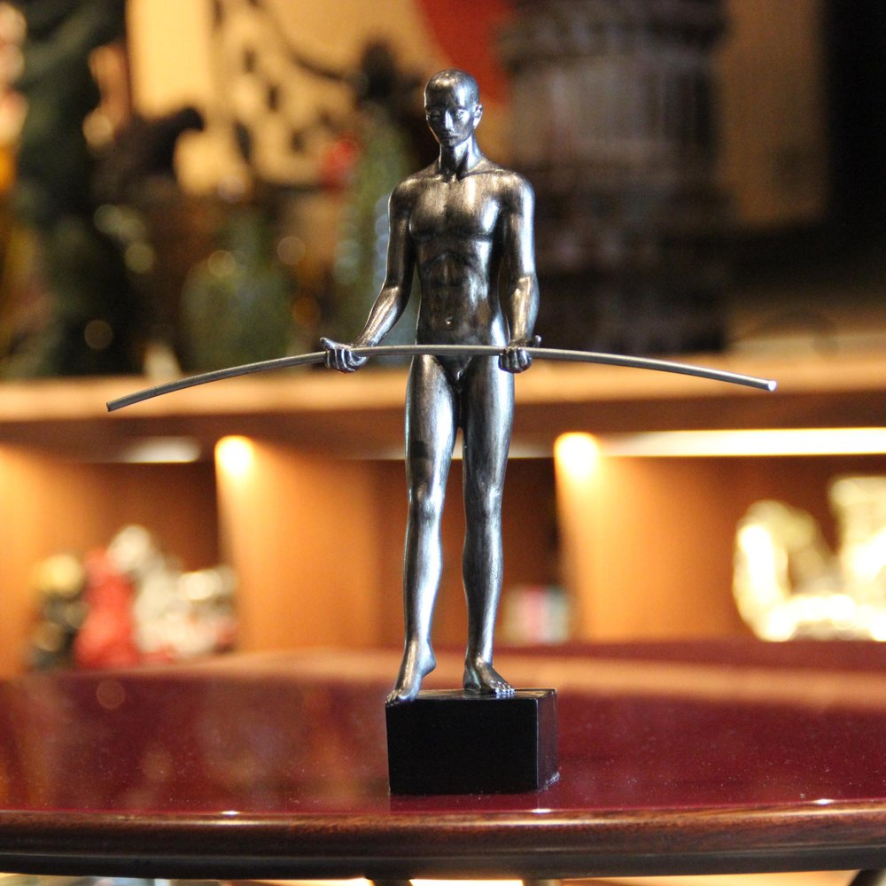 8" Pewter Resin Man Tabletop Sculpture HomeRoots