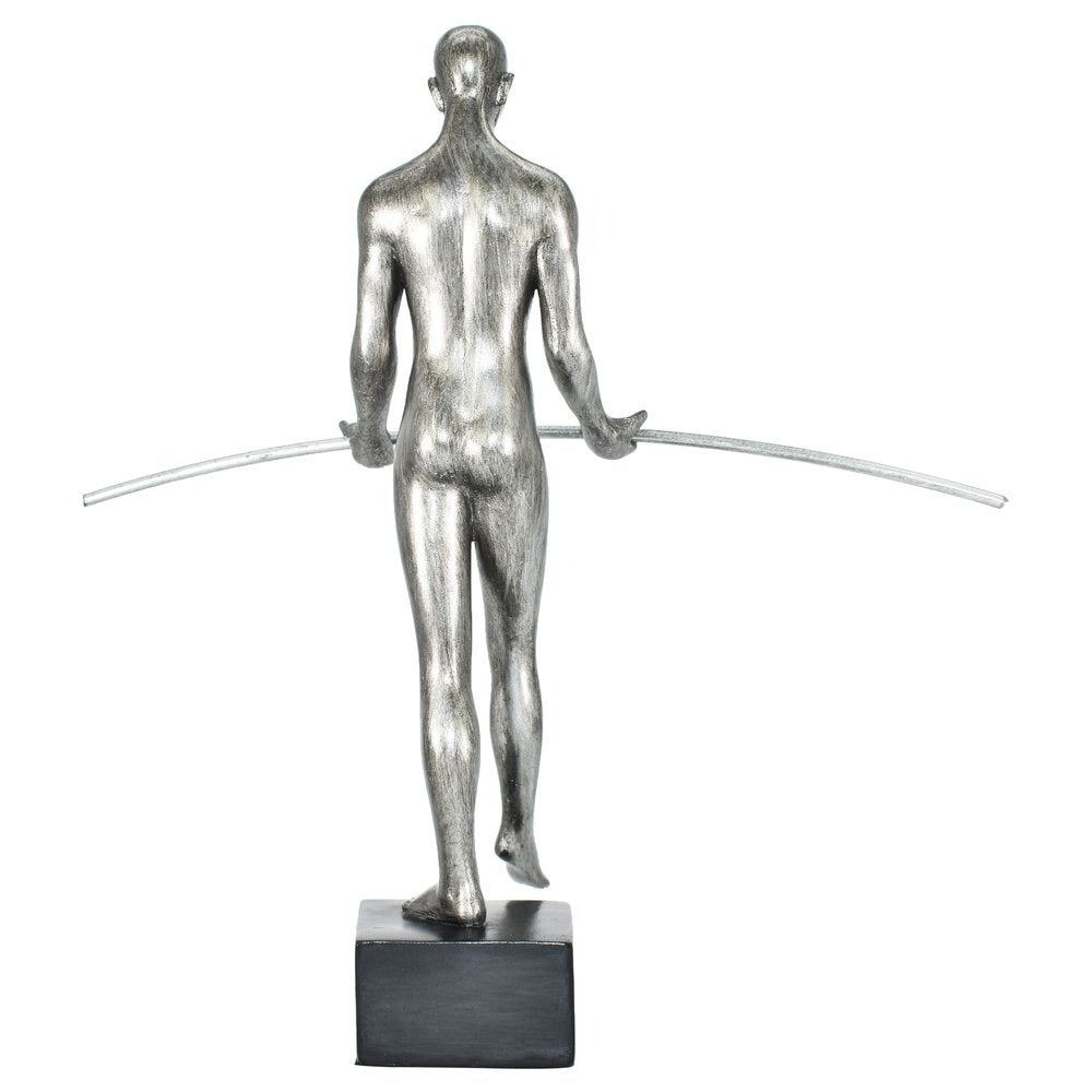 8" Pewter Resin Man Tabletop Sculpture HomeRoots
