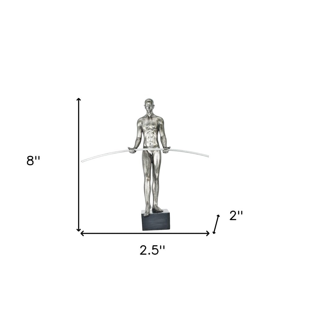 8" Pewter Resin Man Tabletop Sculpture HomeRoots