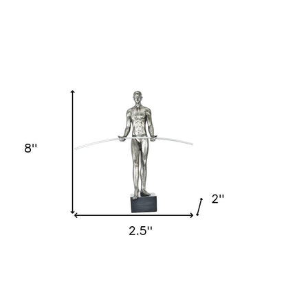 8" Pewter Resin Man Tabletop Sculpture HomeRoots
