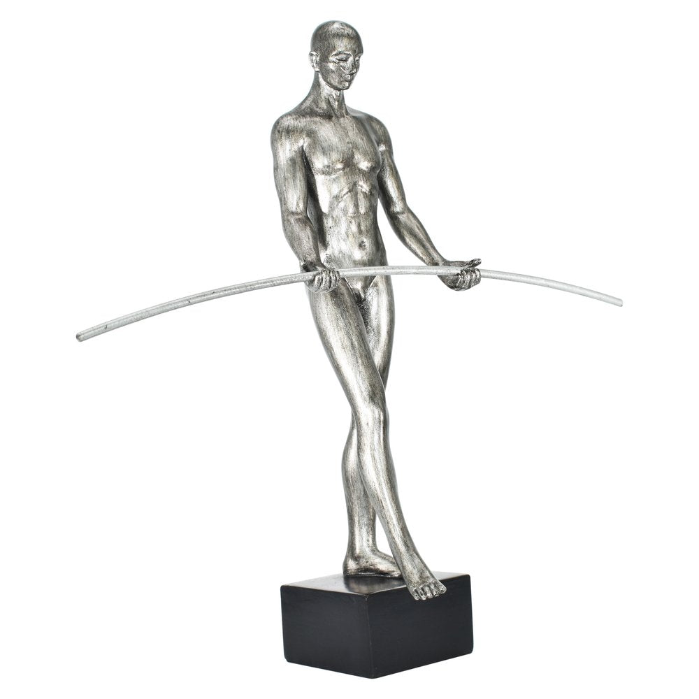 8" Pewter Resin Man Tabletop Sculpture HomeRoots