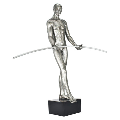 8" Pewter Resin Man Tabletop Sculpture HomeRoots