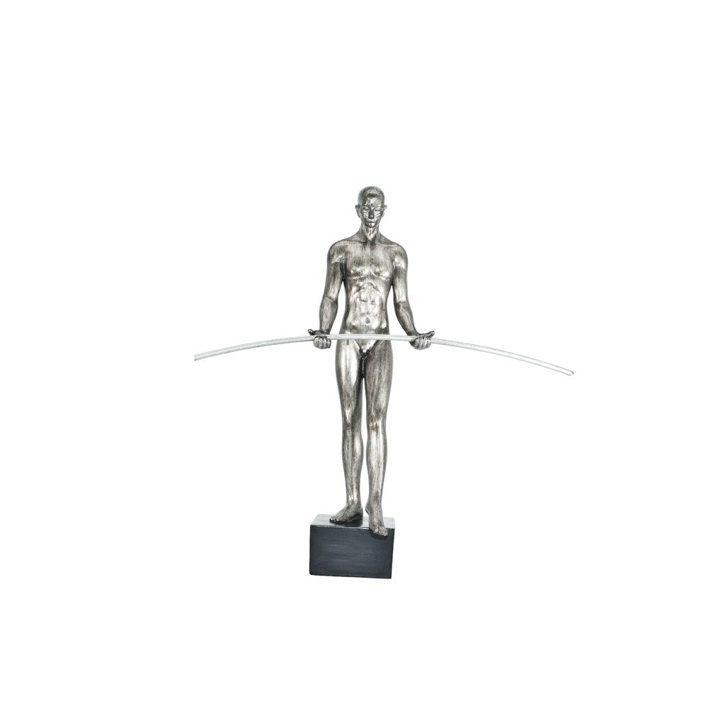 8" Pewter Resin Man Tabletop Sculpture HomeRoots