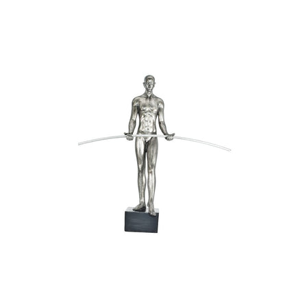 8" Pewter Resin Man Tabletop Sculpture HomeRoots