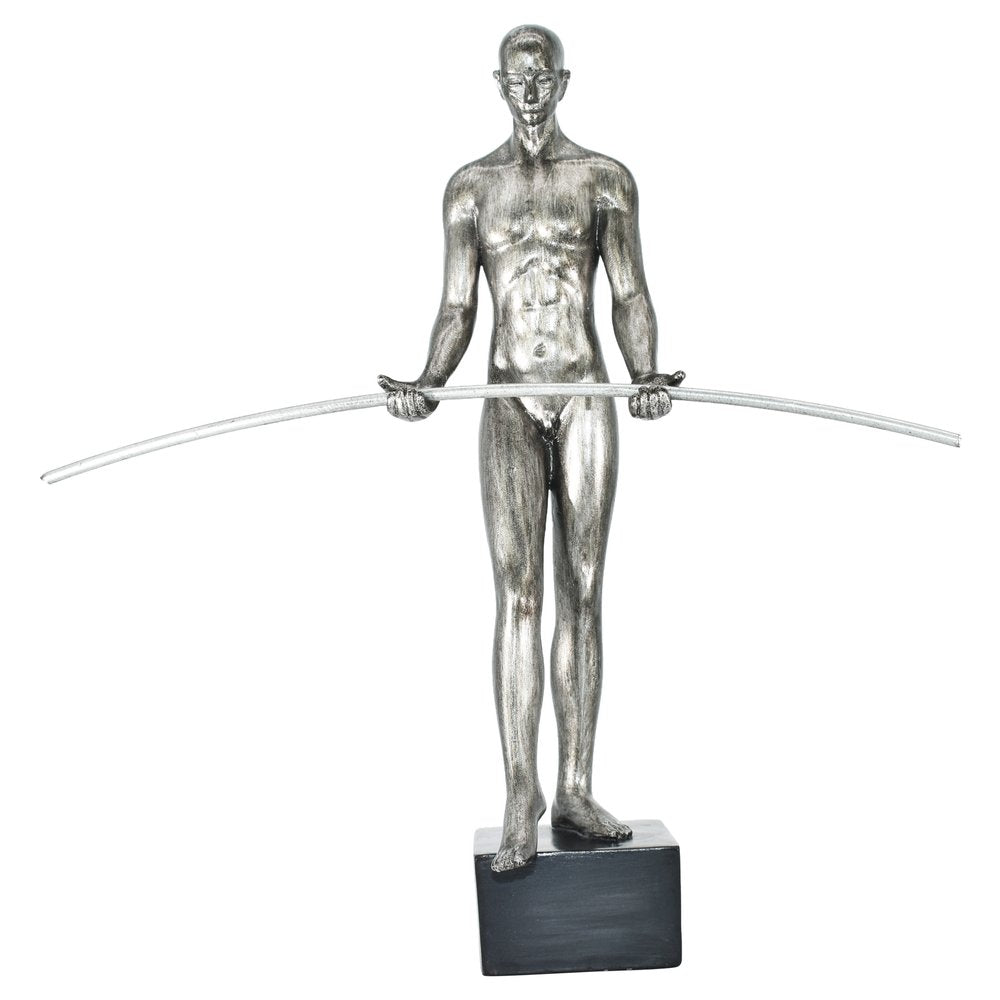 8" Pewter Resin Man Tabletop Sculpture HomeRoots