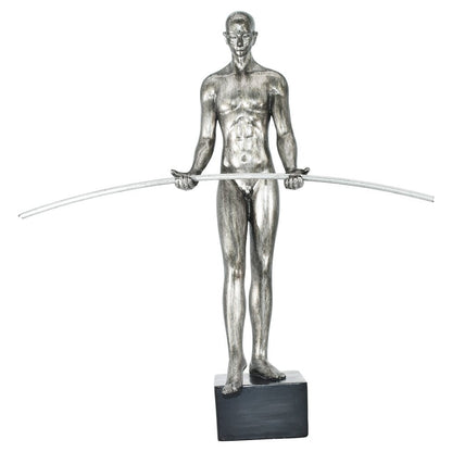 8" Pewter Resin Man Tabletop Sculpture HomeRoots