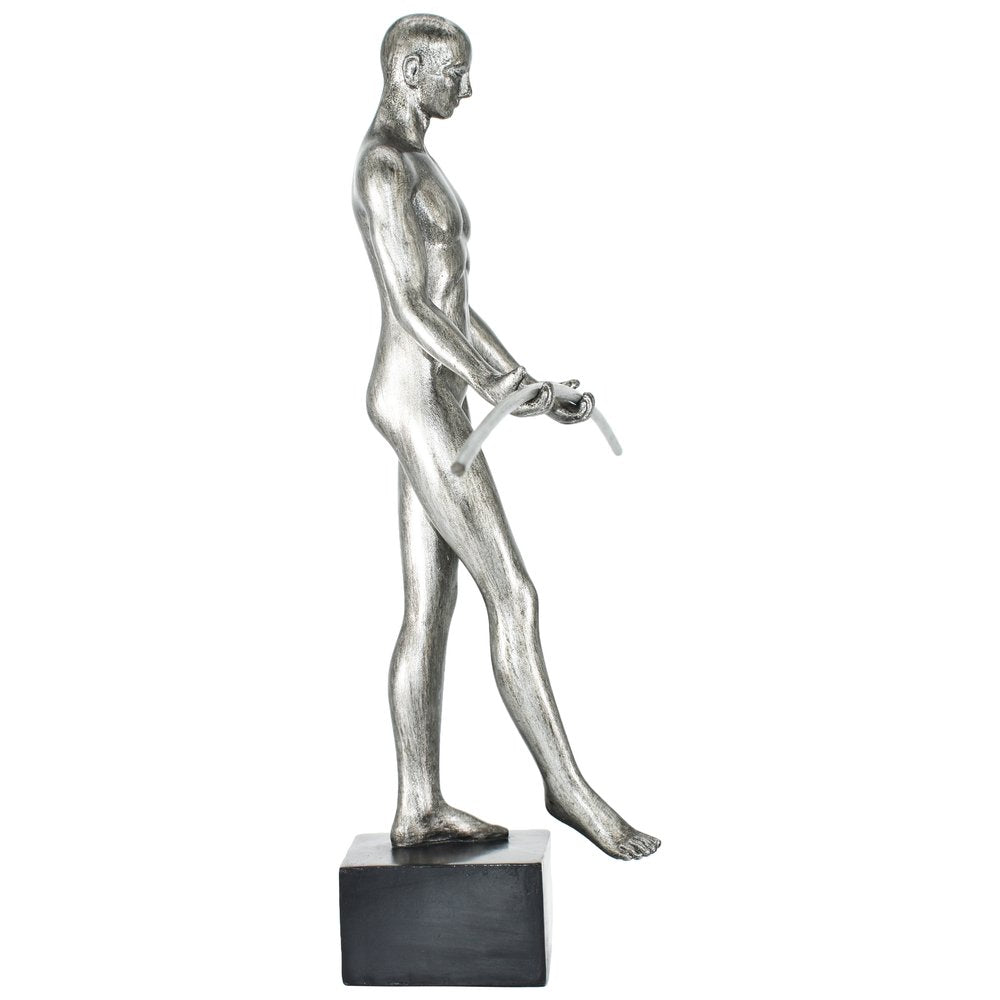 8" Pewter Resin Man Tabletop Sculpture HomeRoots
