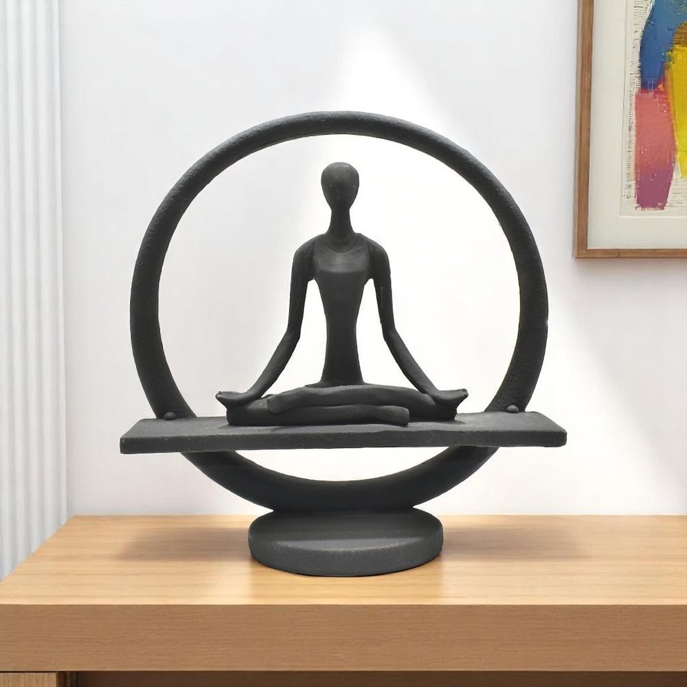 8" Black Resin Tabletop Sculpture HomeRoots