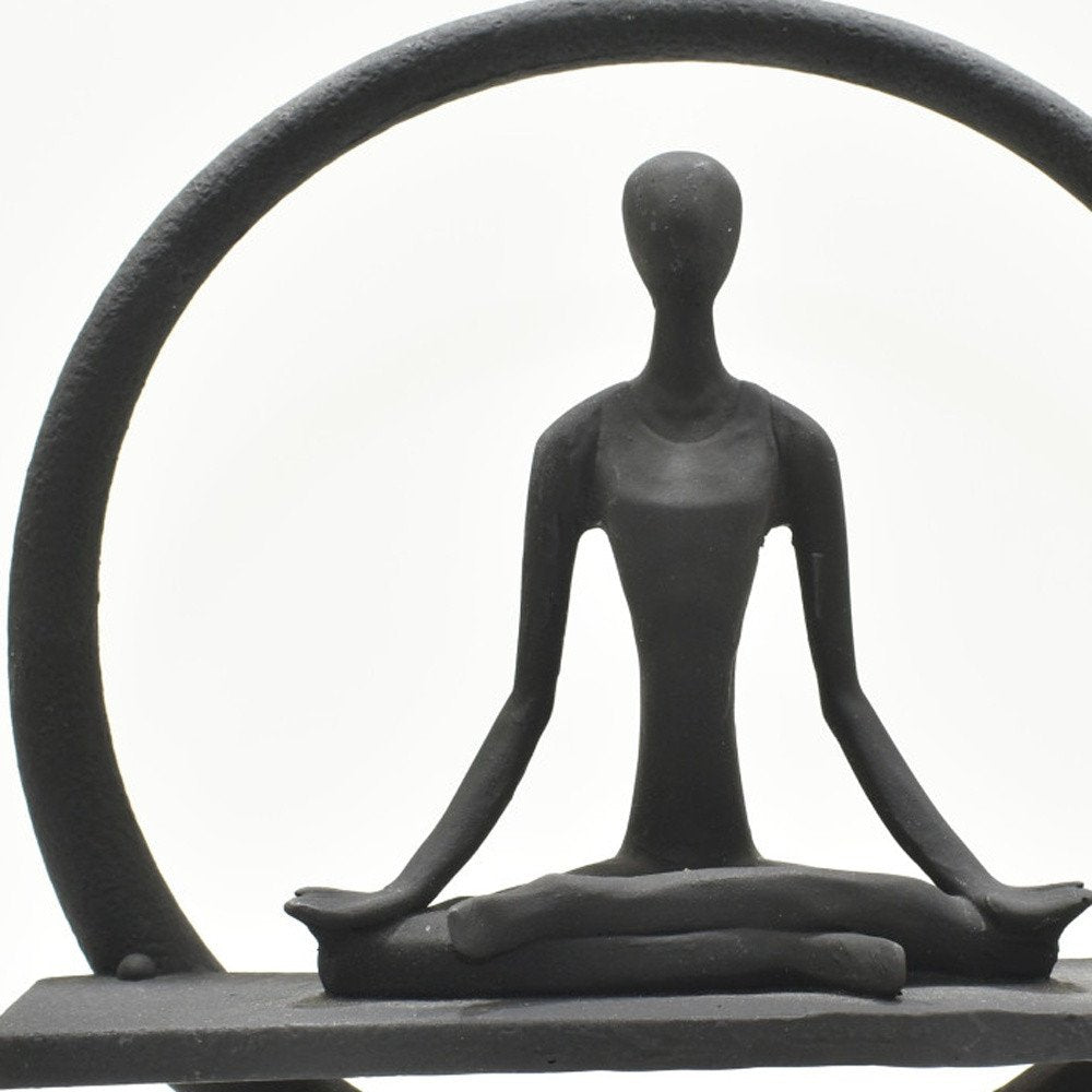 8" Black Resin Tabletop Sculpture HomeRoots