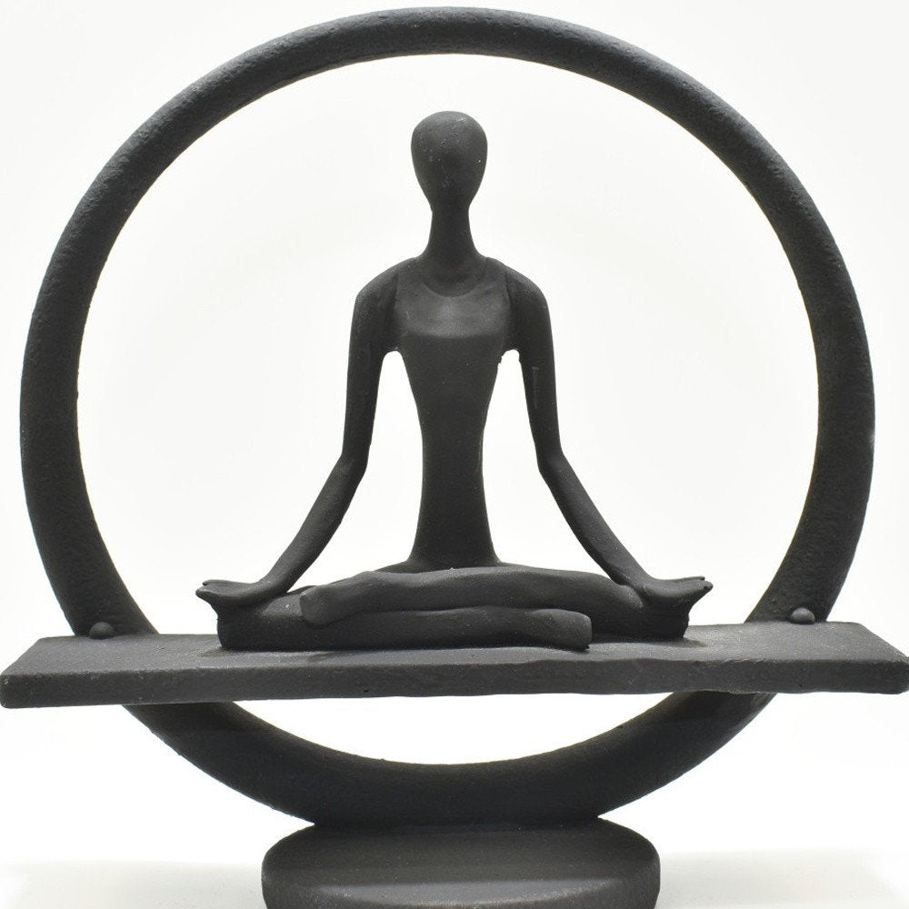 8" Black Resin Tabletop Sculpture HomeRoots