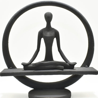 8" Black Resin Tabletop Sculpture HomeRoots