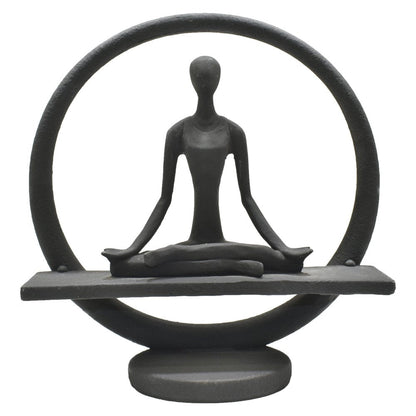 8" Black Resin Tabletop Sculpture HomeRoots