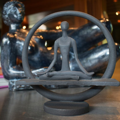 8" Black Resin Tabletop Sculpture HomeRoots