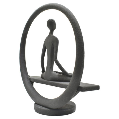 8" Black Resin Tabletop Sculpture HomeRoots