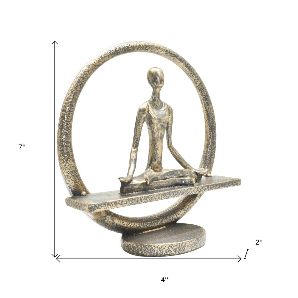 7" Pewter Resin Tabletop Sculpture HomeRoots