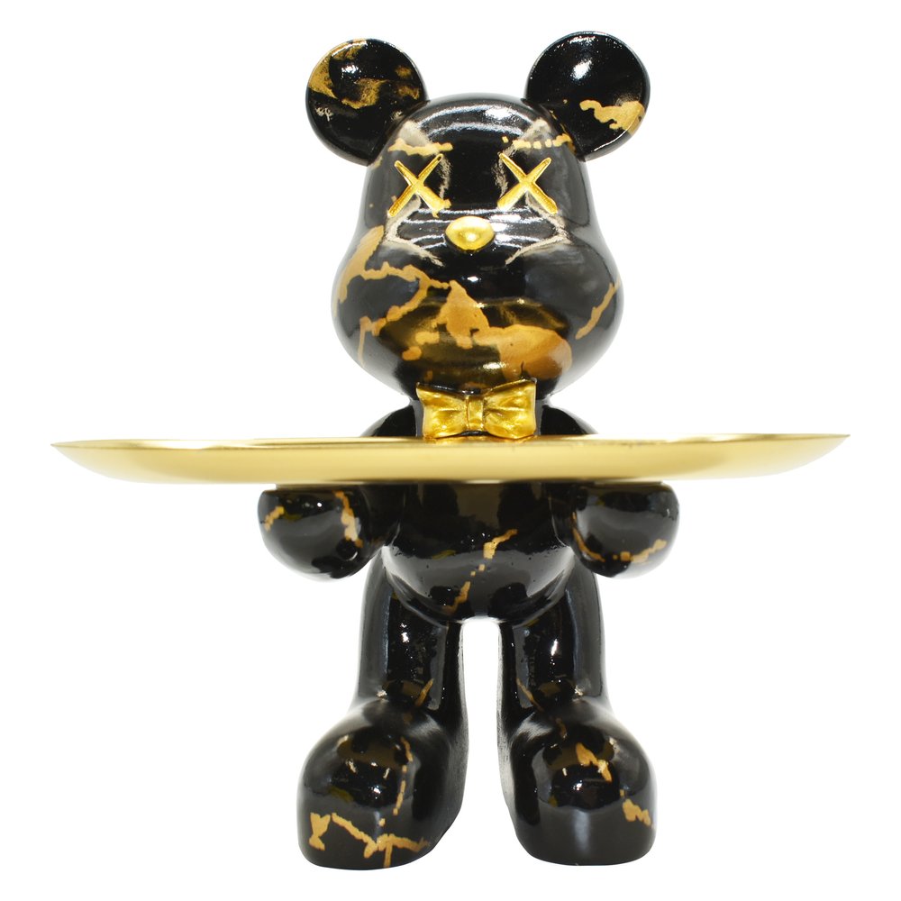 8" Black And Gold Resin Tabletop Sculpture HomeRoots