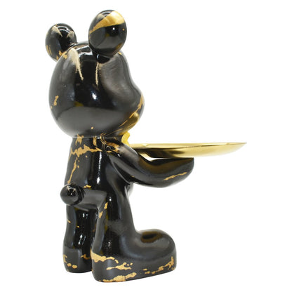 8" Black And Gold Resin Tabletop Sculpture HomeRoots